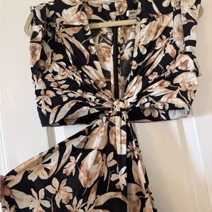 Jason Wu Black Floral Pattern Dress - Size M